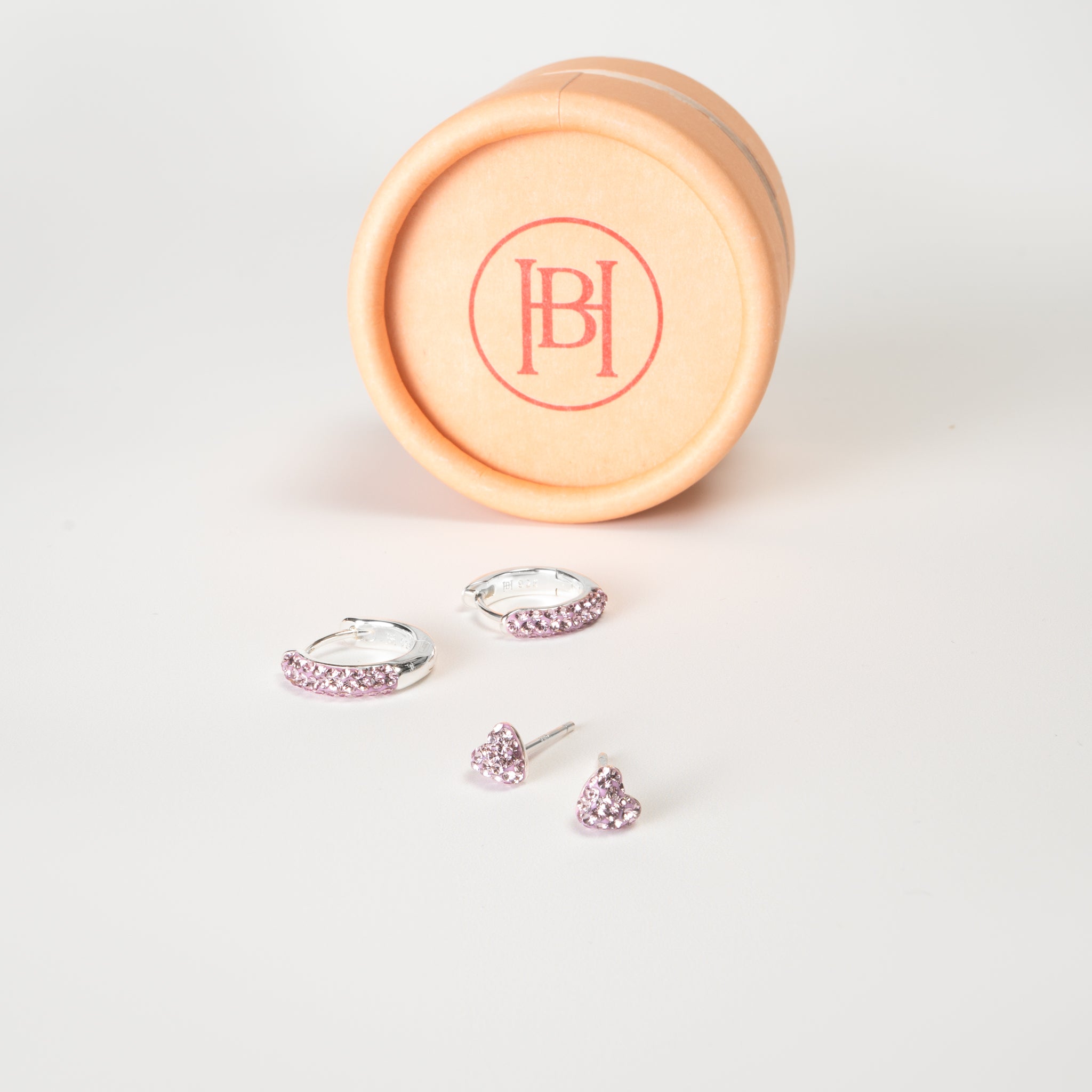 Lilac Always On Sparkle Hoops and Heart Studs Gift Set