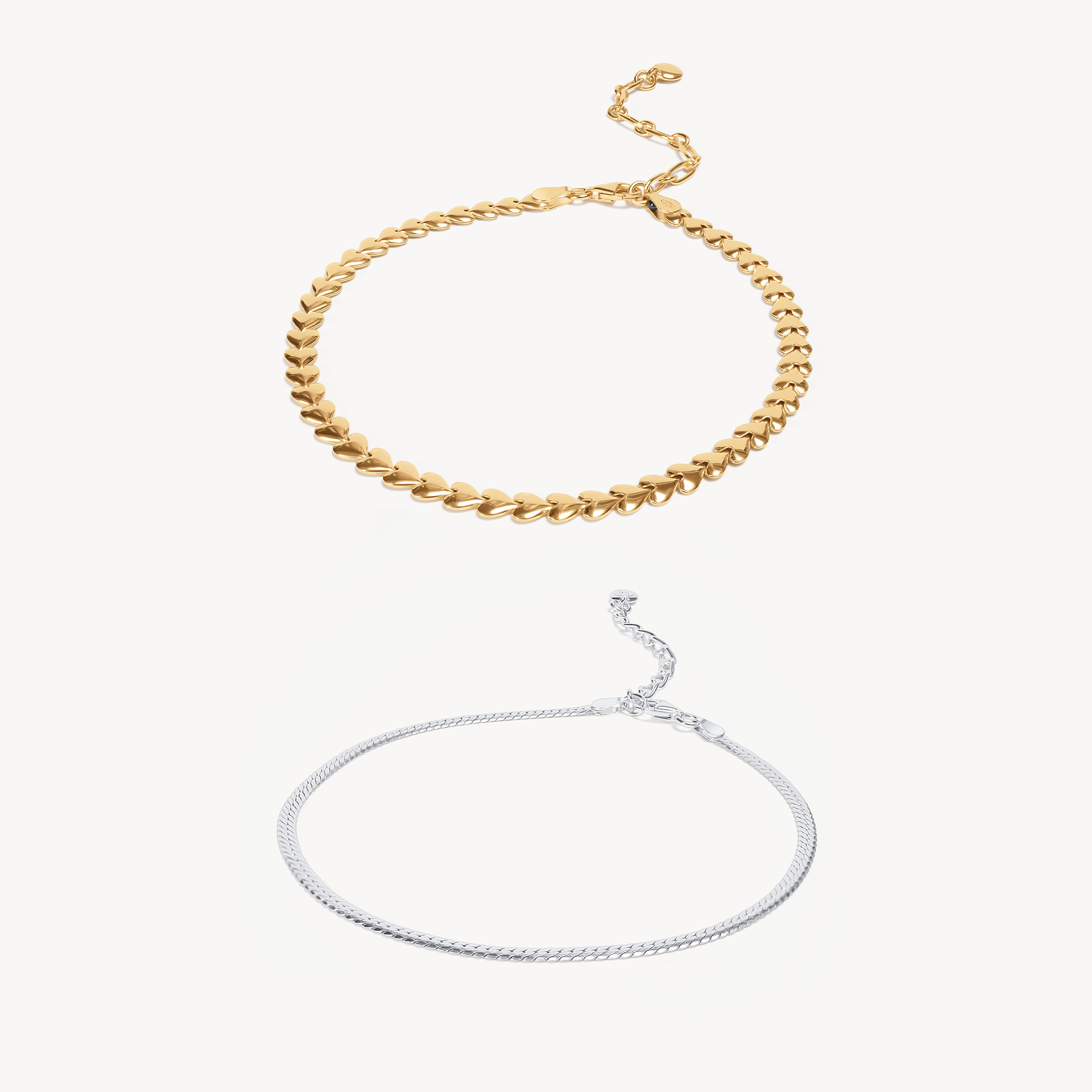GoldHeartstring_SilverHerringboneAnkletBundle.png