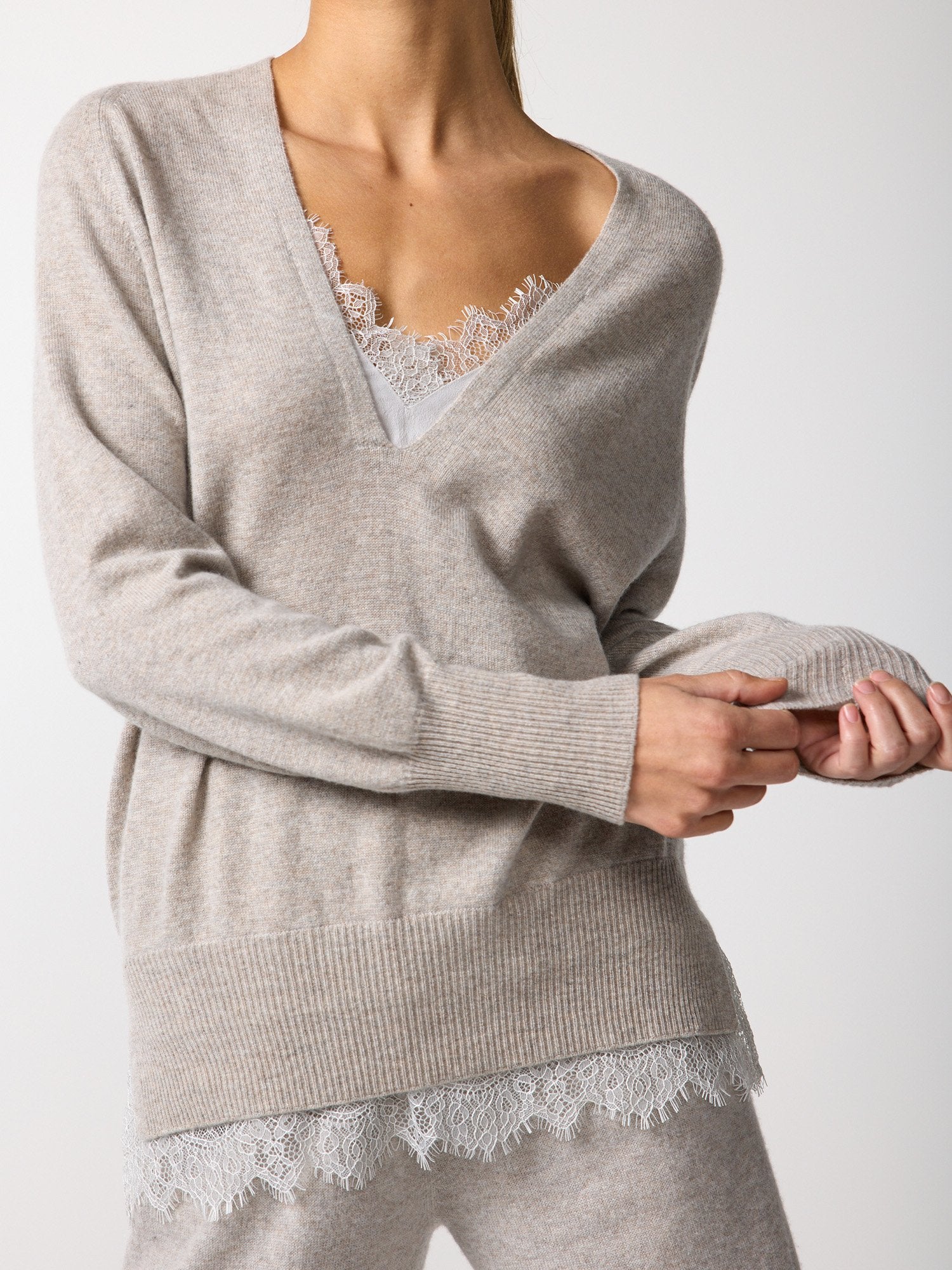 The Lace Vee Looker Pullover